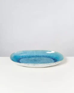 Clearance Alcachofra Servierplatte L Grunblau Servierplatten