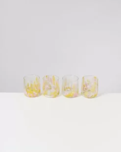 Cheap Alegria 4Er Set Glas Klein Big Drops Rosa Gelb Gläser