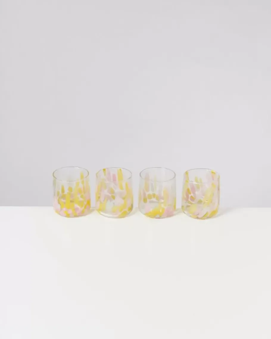 Shop Alegria Glas Klein Big Drops Rosa Gelb Gläser