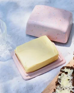 Discount Alojamento Butterdose Rosa Gesprenkelt Butterdosen