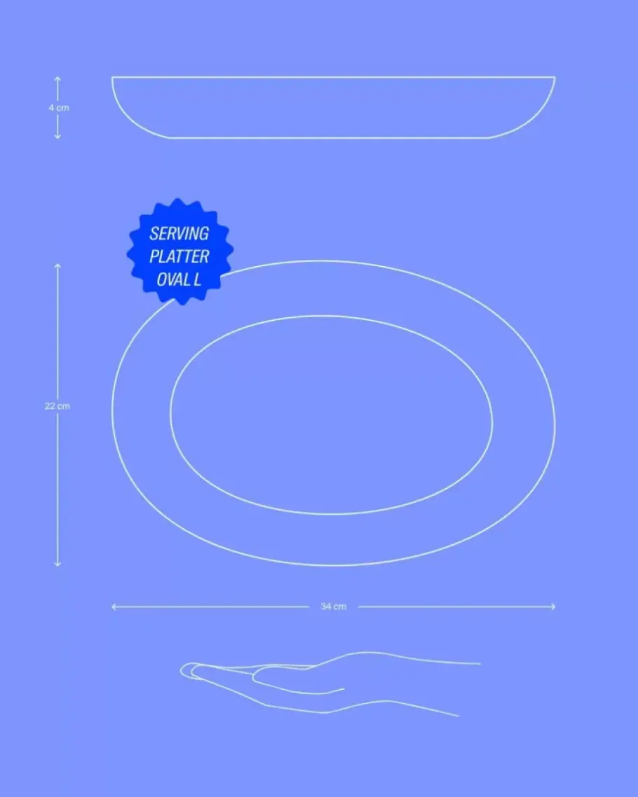 Discount Areia Servierplatte Oval L Grau Servierplatten