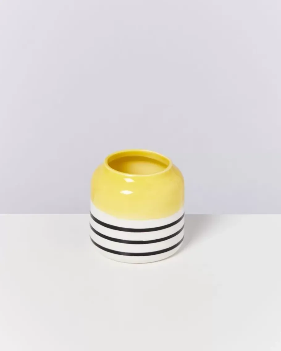 Best Sale Bebe Vase Gelb Schwarz Gestreift Vasen