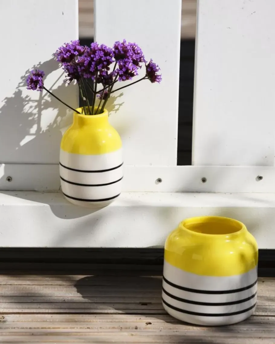 Hot Bebe Vase Gelb Schwarz Gestreift Bebe