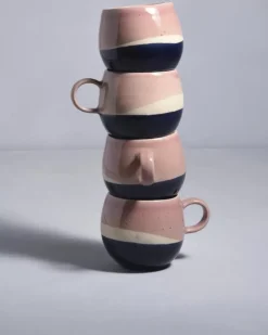 Store Bica 4Er Set Tasse Gros Pink Navy Cream Tassen & Becher