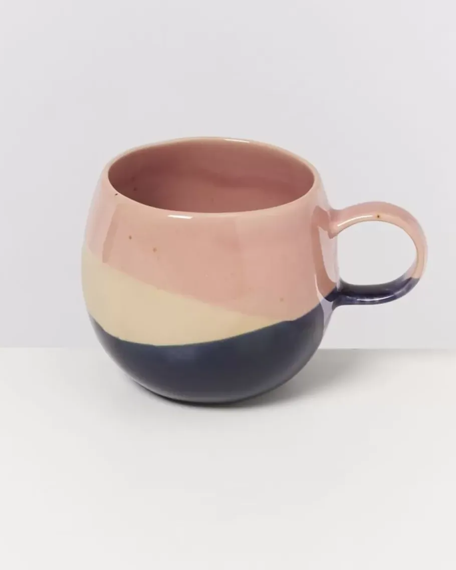 Clearance Bica Tasse Gros Pink Navy Cream Große Tassen