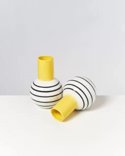 Shop Bola Vase M Gelb Schwarz Gestreift Bola M