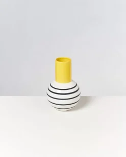 Shop Bola Vase M Gelb Schwarz Gestreift Bola M