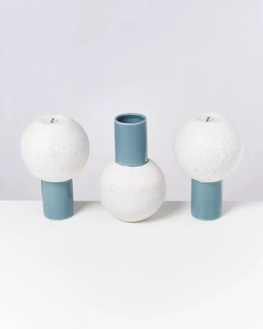 Online Bola Vase M Graublau Gesprenkelt Vasen