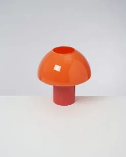 Clearance Cogumelo Glaslampe Orange Rot Lampen