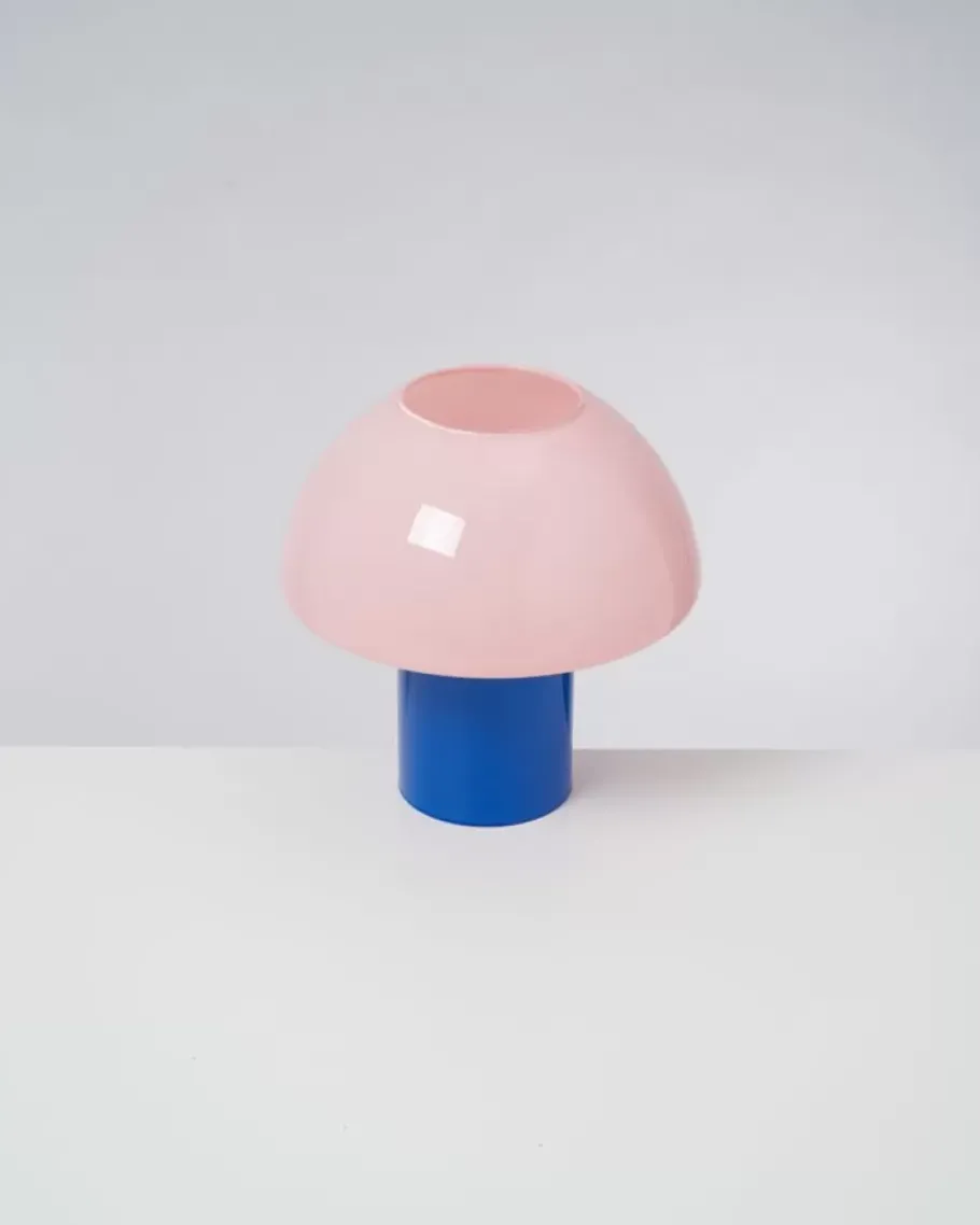 Hot Cogumelo Glaslampe Rosa Blau Lampen