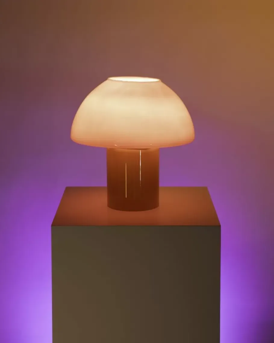 Clearance Cogumelo Glaslampe Rosa Gelb Lampen