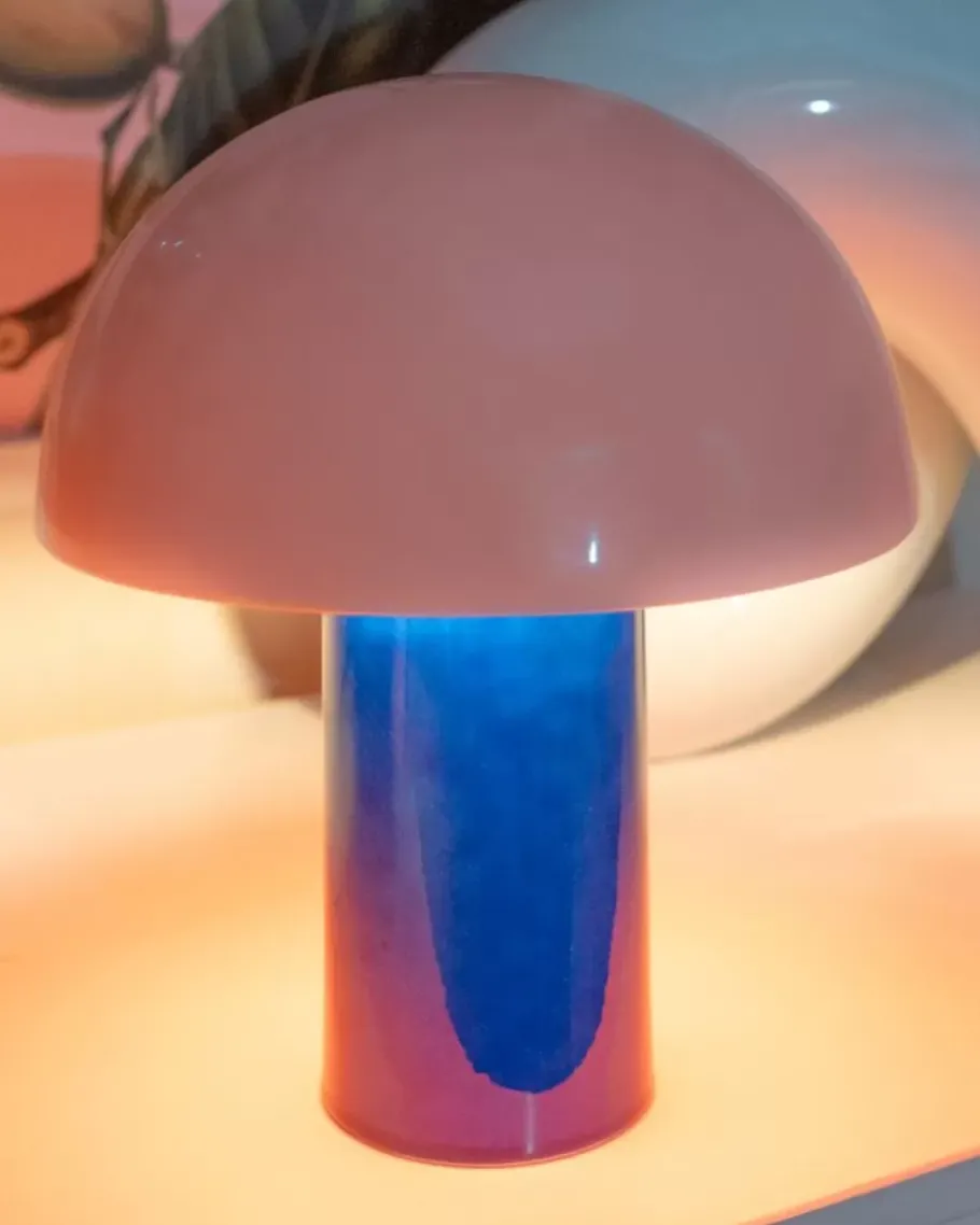 Flash Sale Cogumelo Keramiklampe Rosa Blau Lampen