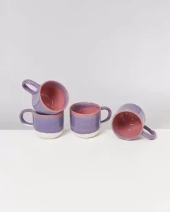 Store Coimbra 4Er Set Teetasse Lila Rosa 4 Teilige Sets