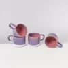 Outlet Coimbra 4Er Set Teetasse Lila Rosa Tassen & Becher