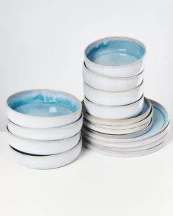 Fashion Cordoama Aqua - 16 Teiliges Set Geschirr Sets