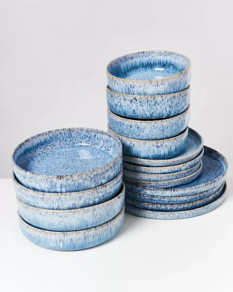 Fashion Cordoama Blau Gesprenkelt - 16 Teiliges Set Geschirr Sets