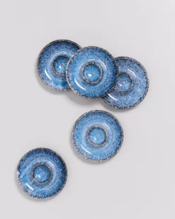 New Cordoama 6Er Set Eierbecher Blau Gesprenkelt Eierbecher