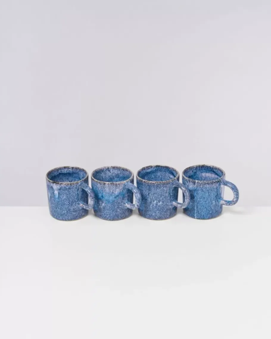 Discount Cordoama 4Er Set Tasse Gros Blau Gesprenkelt 4 Teilige Sets