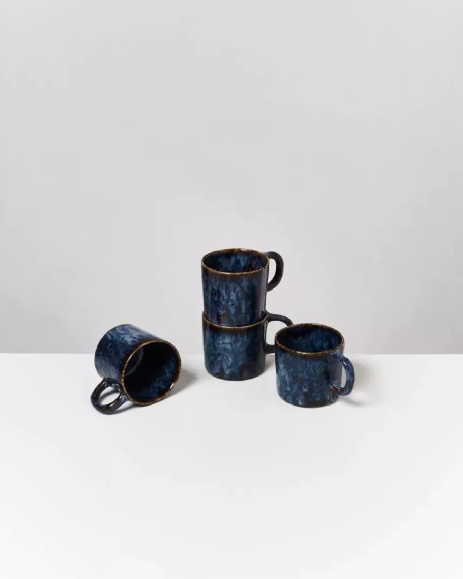 Discount Cordoama 4Er Set Tasse Klein Dunkelblau 4 Teilige Sets