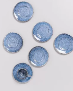 Discount Cordoama Espresso-Untertasse Blau Gesprenkelt Untertassen