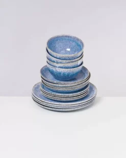Fashion Cordoama Klassik Blau Gesprenkelt - 16 Teiliges Set 16 Teilige Sets