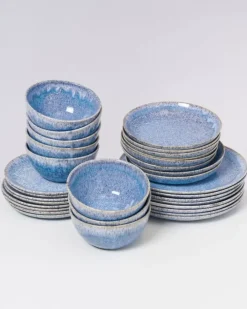 Cheap Cordoama Klassik Blau Gesprenkelt - 32 Teiliges Set Geschirr Sets
