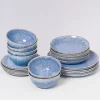 Fashion Cordoama Klassik Blau Gesprenkelt - 24 Teiliges Set Geschirr Sets