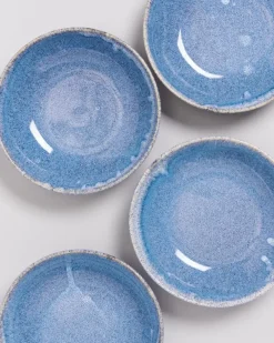 Fashion Cordoama Klassik Pastateller Blau Gesprenkelt Pastaschalen