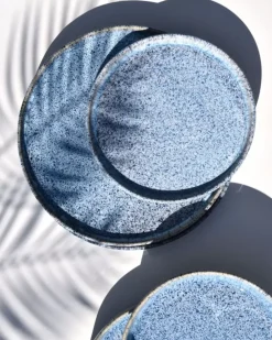 Fashion Cordoama Teller Gros Blau Gesprenkelt Große Teller