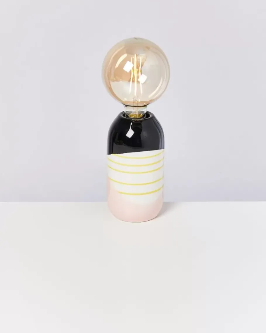 Best Farol Lampe Schwarz Rosa Gelb Gestreift Lampen
