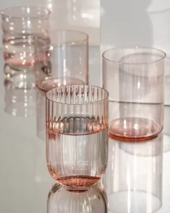 Fashion Joia Glas Riffled Pink Opal Gläser