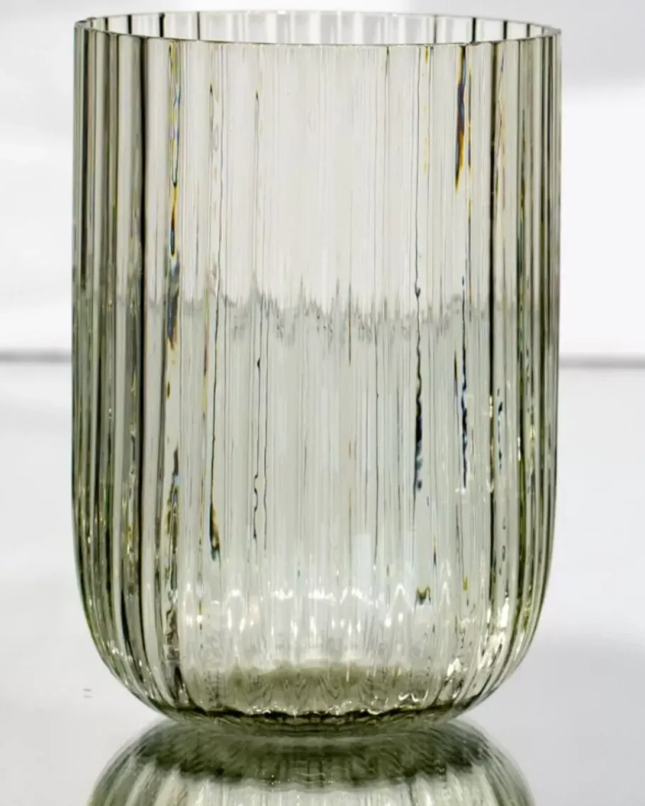 Fashion Joia Glas Riffled Smaragd Gläser