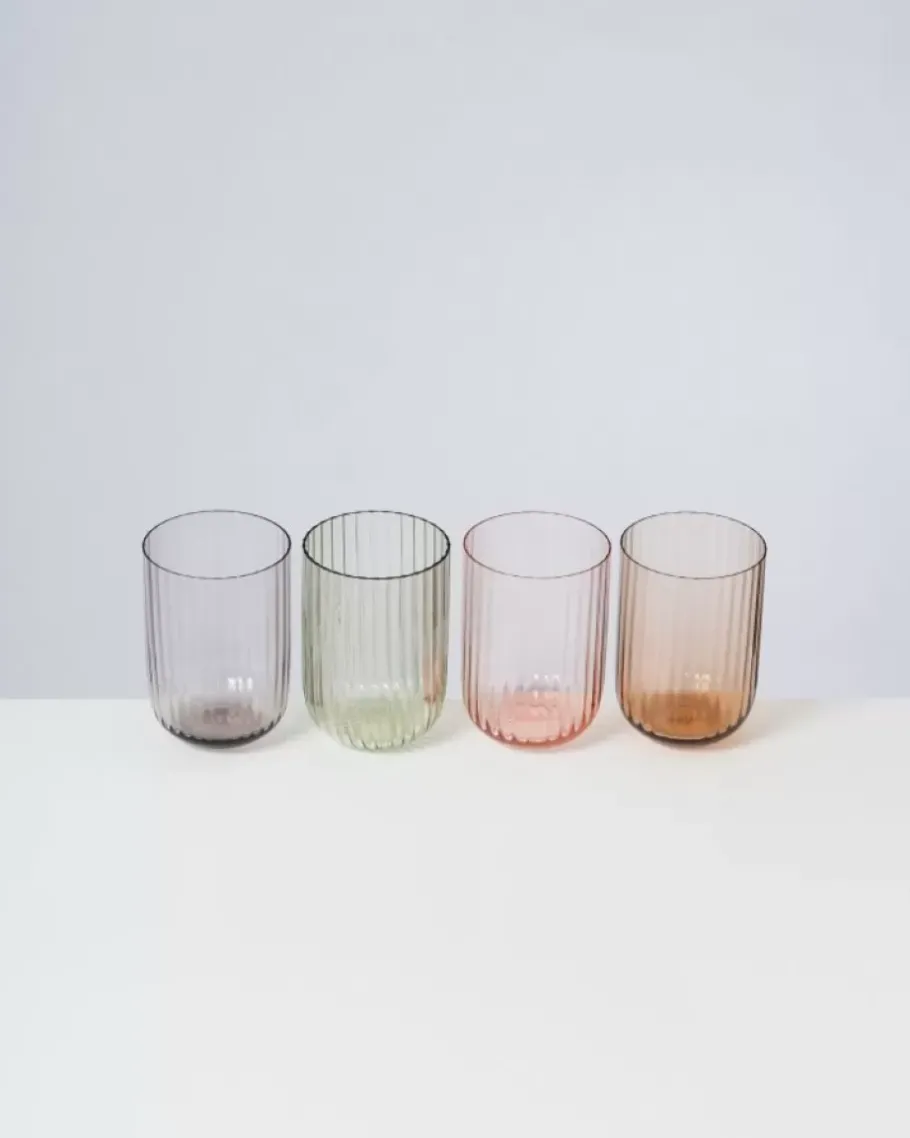 Fashion Joia Glas Riffled Smaragd Gläser