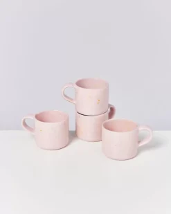 Best Nodoa 4Er Set Tasse Rosa Gesprenkelt Tassen & Becher Sets