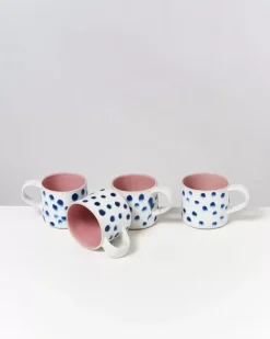 Best Sale Nodoa 4Er Set Tasse Rosa Mit Punkten 4 Teilige Sets