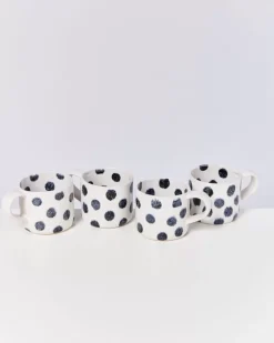 Online Nodoa 4Er Set Tasse Schwarze Punkte 4 Teilige Sets
