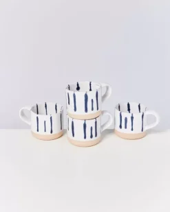 Shop Nodoa 4Er Set Tasse Weis Blau Tassen & Becher