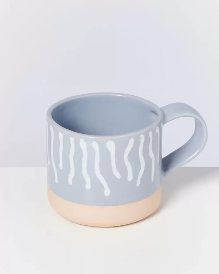 Sale Nodoa Tasse Grau Weis Gestreift Tassen & Becher