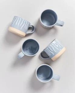 Flash Sale Nodoa Tasse Grau Weis Gestreift Große Tassen