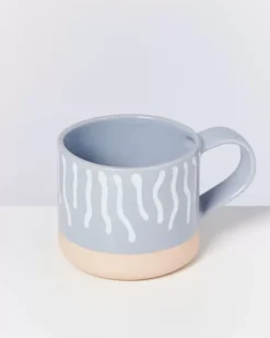 Flash Sale Nodoa Tasse Grau Weis Gestreift Große Tassen
