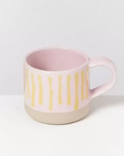 Best Nodoa Tasse Rosa Gelb Gestreift Große Tassen