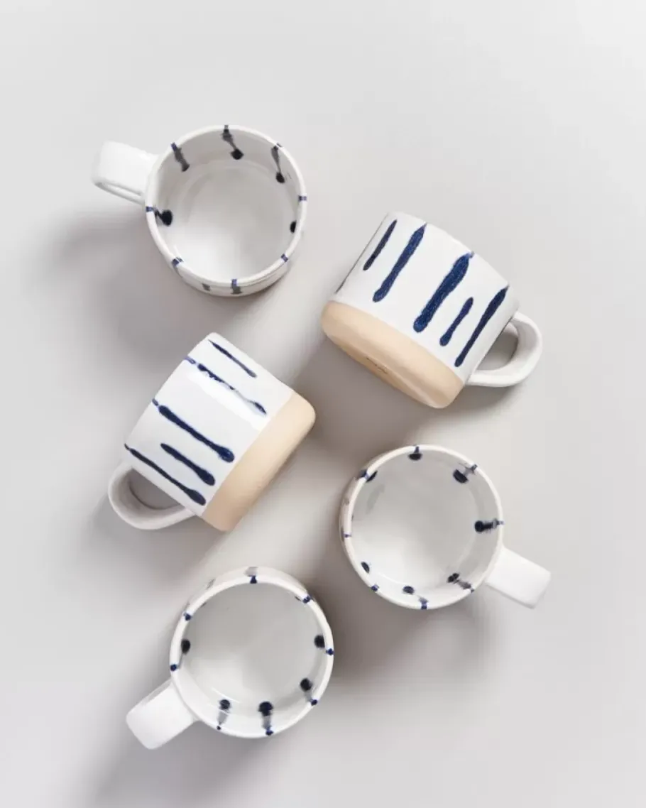 Shop Nodoa Tasse Weis Blau Große Tassen