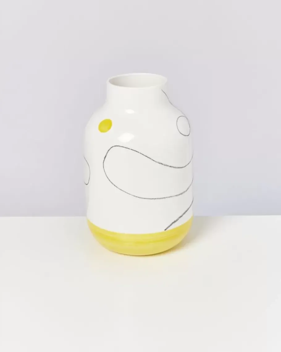 New Nuno Vase L Arts White Vasen