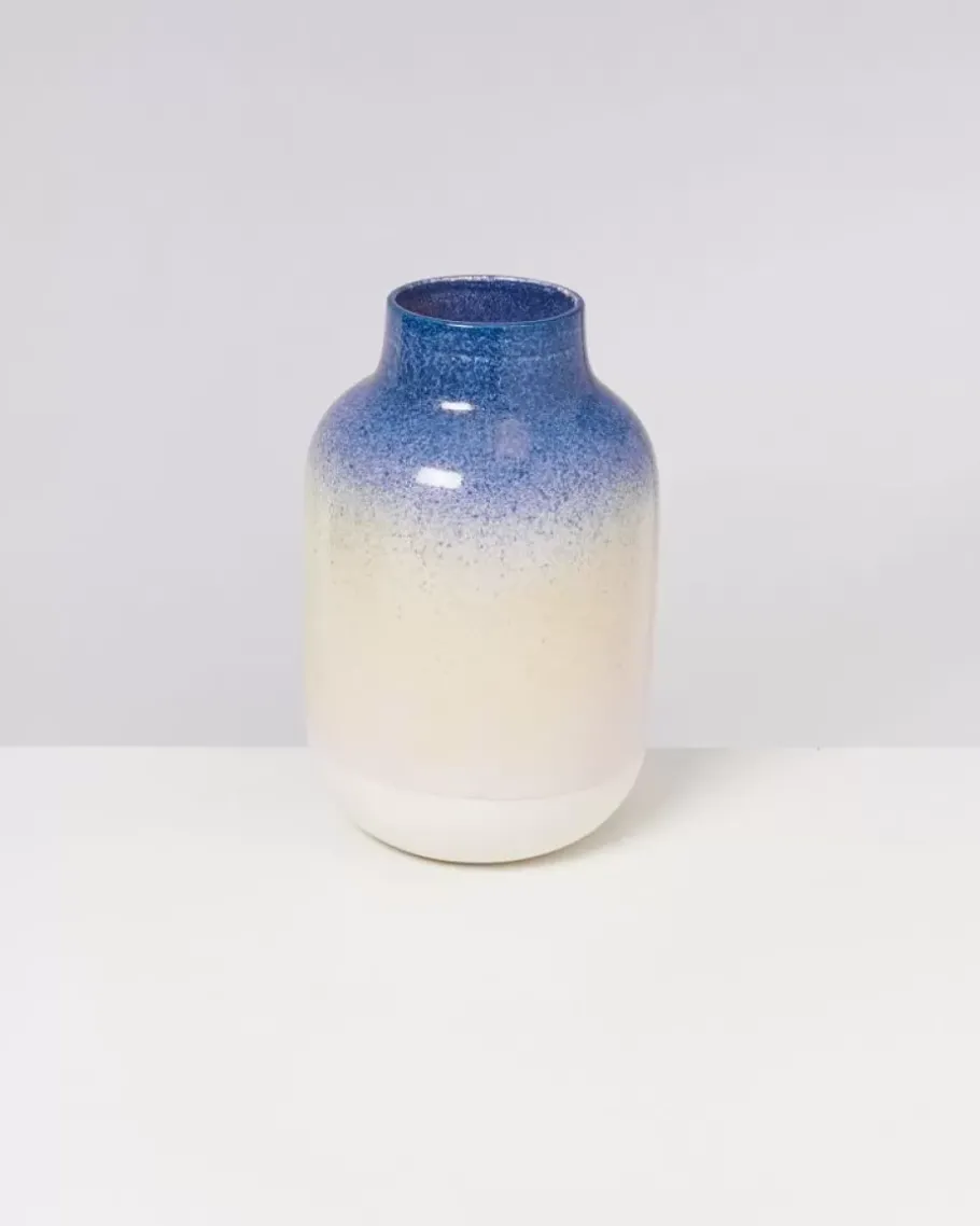 Outlet Nuno Vase L Blau Rosa Gesprenkelt Vasen