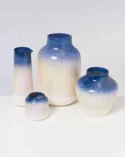 Best Nuno Vase L Blau Rosa Gesprenkelt Nuno L
