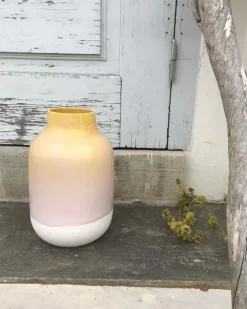 Flash Sale Nuno Vase L Gelb Rosa Gesprenkelt Vasen