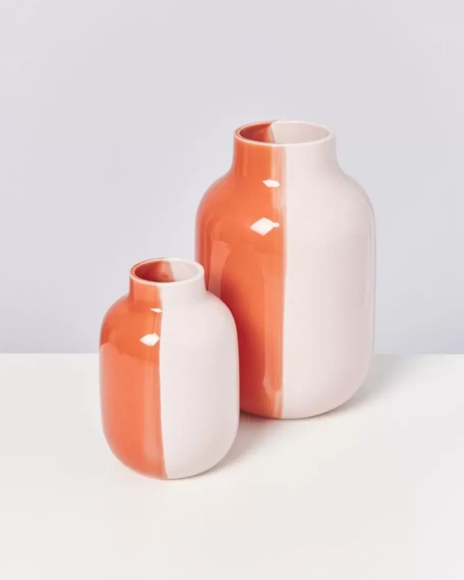 Outlet Nuno Vase M Half Coral Rose Nuno M