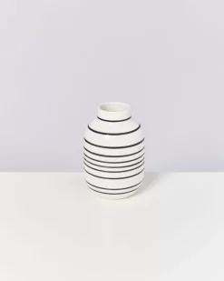 Fashion Nuno Vase M Schwarz-Weis Gestreift Vasen