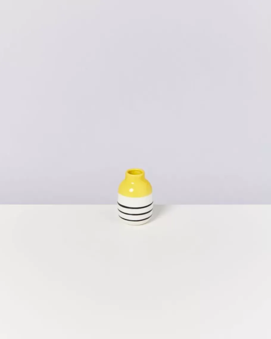 Best Nuno Vase S Gelb Schwarz Gestreift Nuno S
