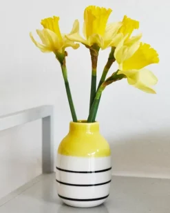 Best Nuno Vase S Gelb Schwarz Gestreift Nuno S